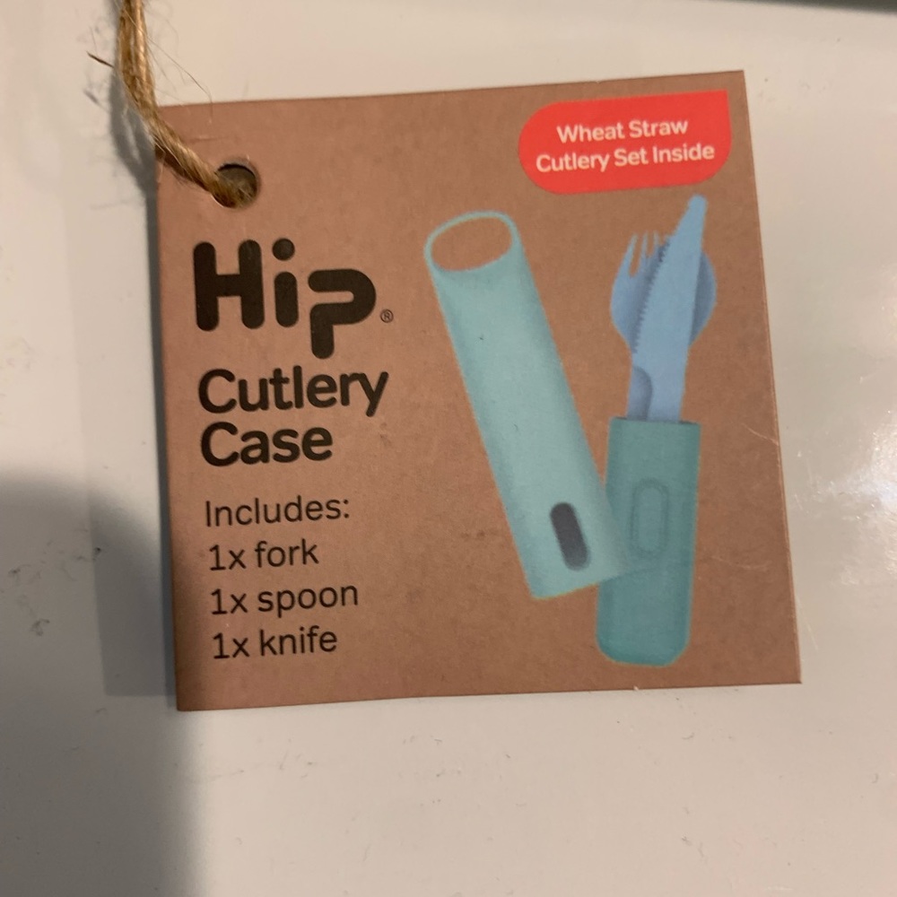 NWT HIP Eco Friendly on the go cutlery set with case! Inc knife, fork and spoon - Picture 4 of 7